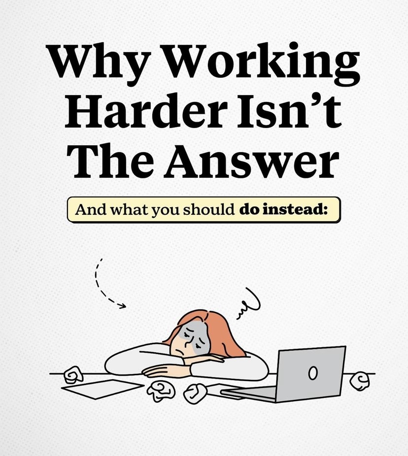 XBuildersSpace's tweet photo. Why Working Harder Isn’t The Answer: https://t.co/COYFD654zy