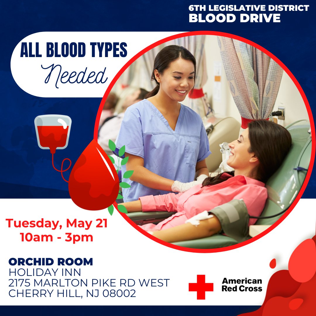 Did you know that every two seconds someone in our country needs blood? Join my office and the American Red Cross for our annual blood drive! Visit redcrossblood.org/give.html/find… and enter 'Sixth District' in the search bar to sign up to donate.