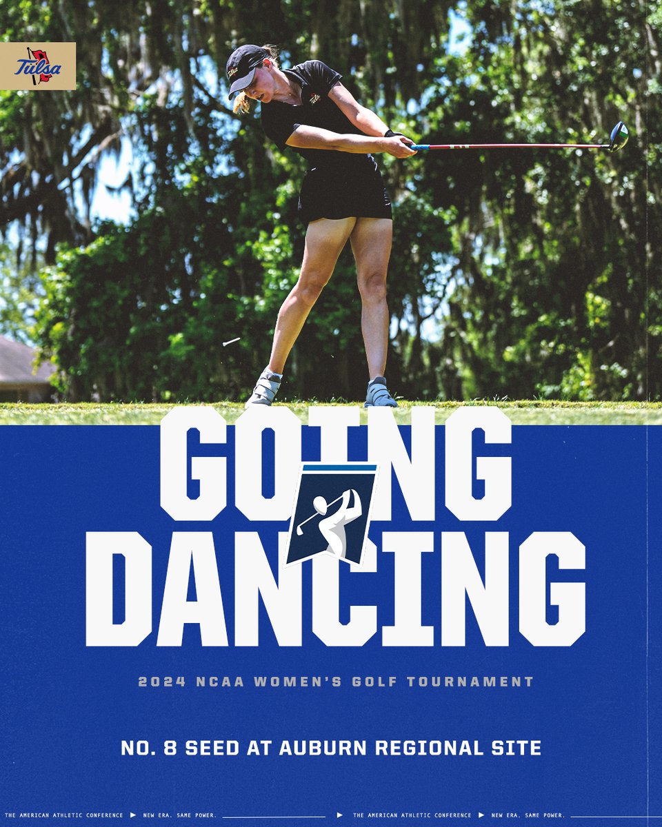 Tulsa is heading to the NCAA Women's Golf Tournament as the 8 seed at the Auburn Regional! ⛳️ #AmericanGolf x @TulsaWGolf