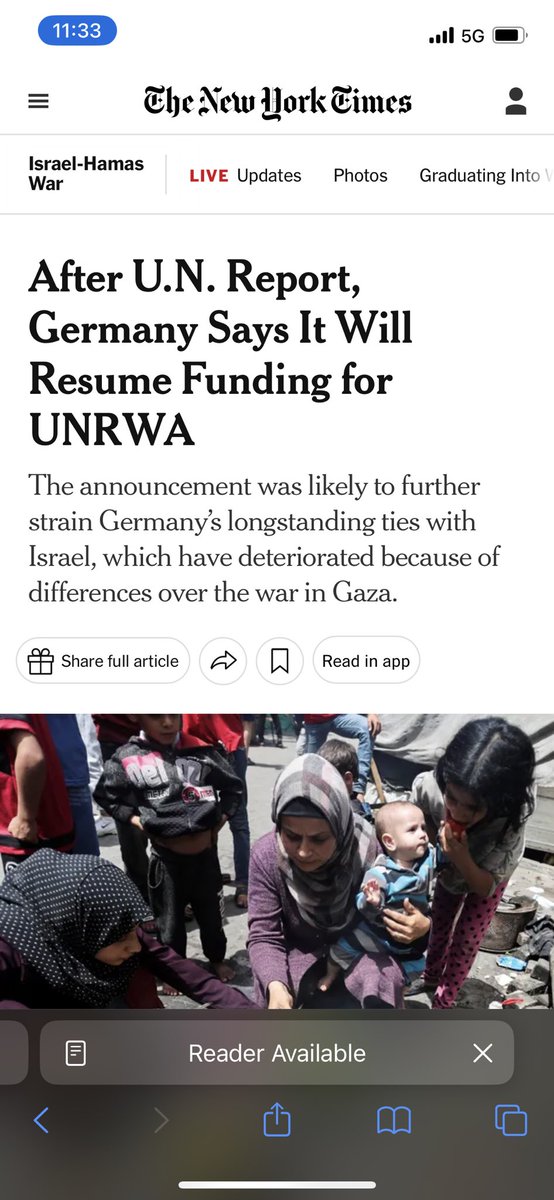 mattlieb's tweet photo. In a shocking turn of events, it turns out Israel lied about UNRWA being a front for Hamas and now Israel’s best friend Germany is resuming funding. https://t.co/RyD5LffNEU