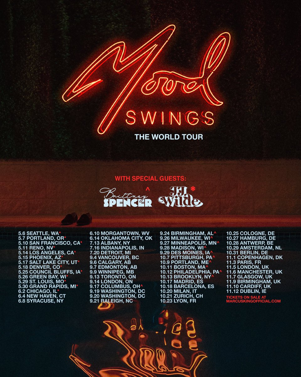 We are so very thrilled to have some SUPERSTAR friends joining us on the road!!  MOOD SWINGS THE WORLD TOUR! We are just ONE WEEK AWAY! Get Yo tickets at marcuskingofficial.com/tour/