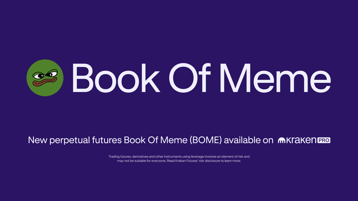 New perpetual live: $BOME @Darkfarms1 Explore futures in Kraken Pro ⤵️ krakenpro.app.link/BOME_perps *Geo restrictions apply