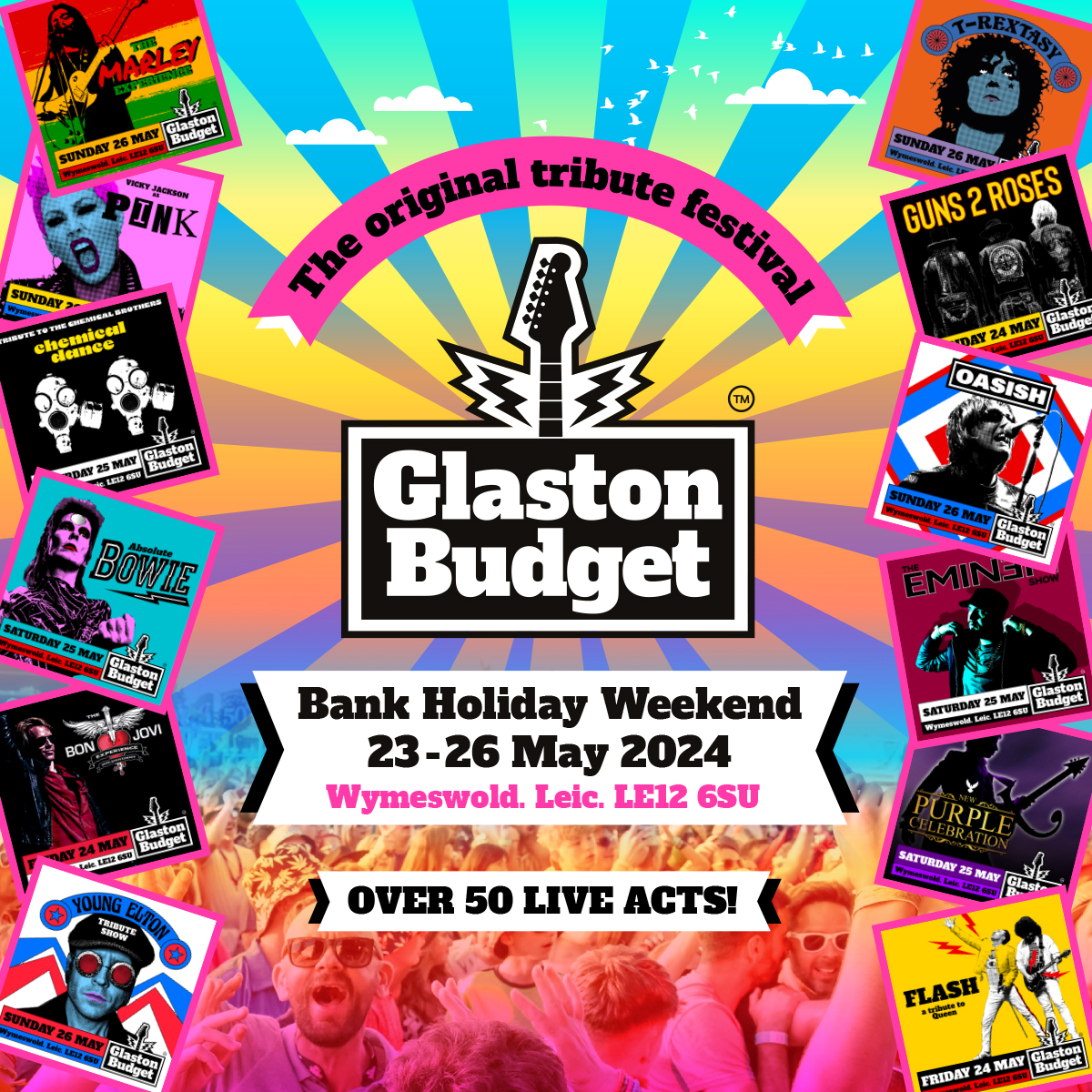 We've got fantastic #TributeActs down to a T!🎶🥳
Who's looking forward to seeing the tremendous <a href="/TRextasyBand/">T.Rextasy Marc Bolan</a>?

#Glastonbudget #Festival #Music #GB2024