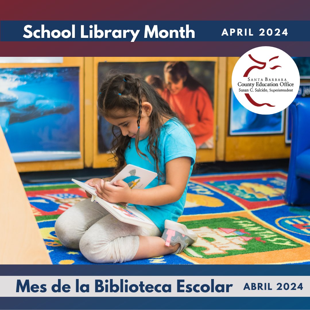 April is School Library Month, and SBCEO is celebrating librarians and library technicians in Santa Barbara County Schools!📚✨ - ¡Abril es el Mes de la Biblioteca Escolar, y SBCEO celebra los bibliotecarios y técnicos de biblioteca en las escuelas del Condado de Santa Barbara!