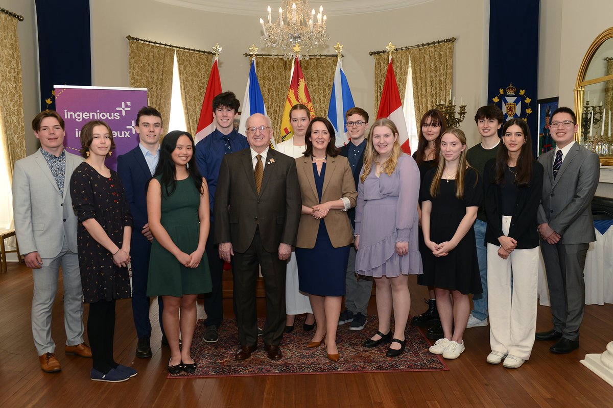 LtGovNS's tweet photo. The #IngeniousPlus Regional Award Ceremony was held at Gov House on April 23. The program provides young innovators with opportunities to realize their ideas through financial support, mentorship, & learning opportunities.
Photos: https://t.co/r3W6vdzLFm
@RideauHallFdn https://t.co/3ZJmn1zSom