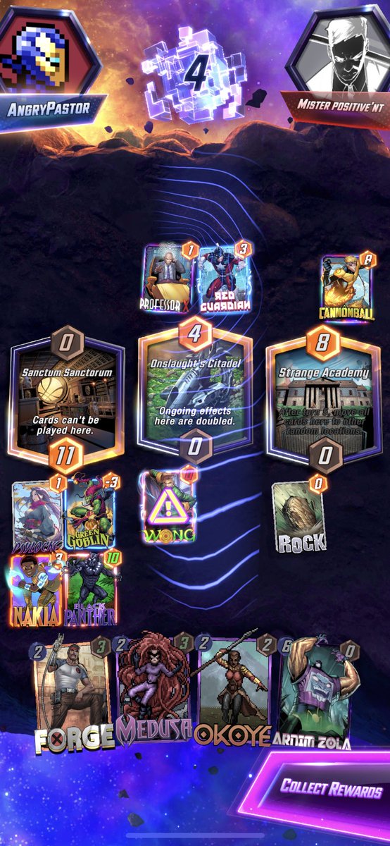 AngryPastor_SC's tweet image. The @MARVELSNAP meta is so toxic right now. Aside from the paywall to be overcome to access the newest cards it’s just loaded with decks that prevent entire lanes from being played or simply stop you from even playing your cards. 
#SoNotFun