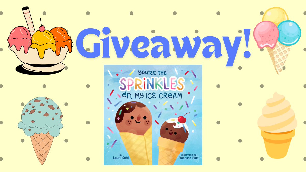 Win a copy of this adorable board book, with each spread showcasing the love between a caregiver and a child. To enter, RT by 5/3, US only. Tell me your favorite flavor for an extra entry! If your favorite is vanilla, you're disqualified (kidding...two of my kids love vanilla).