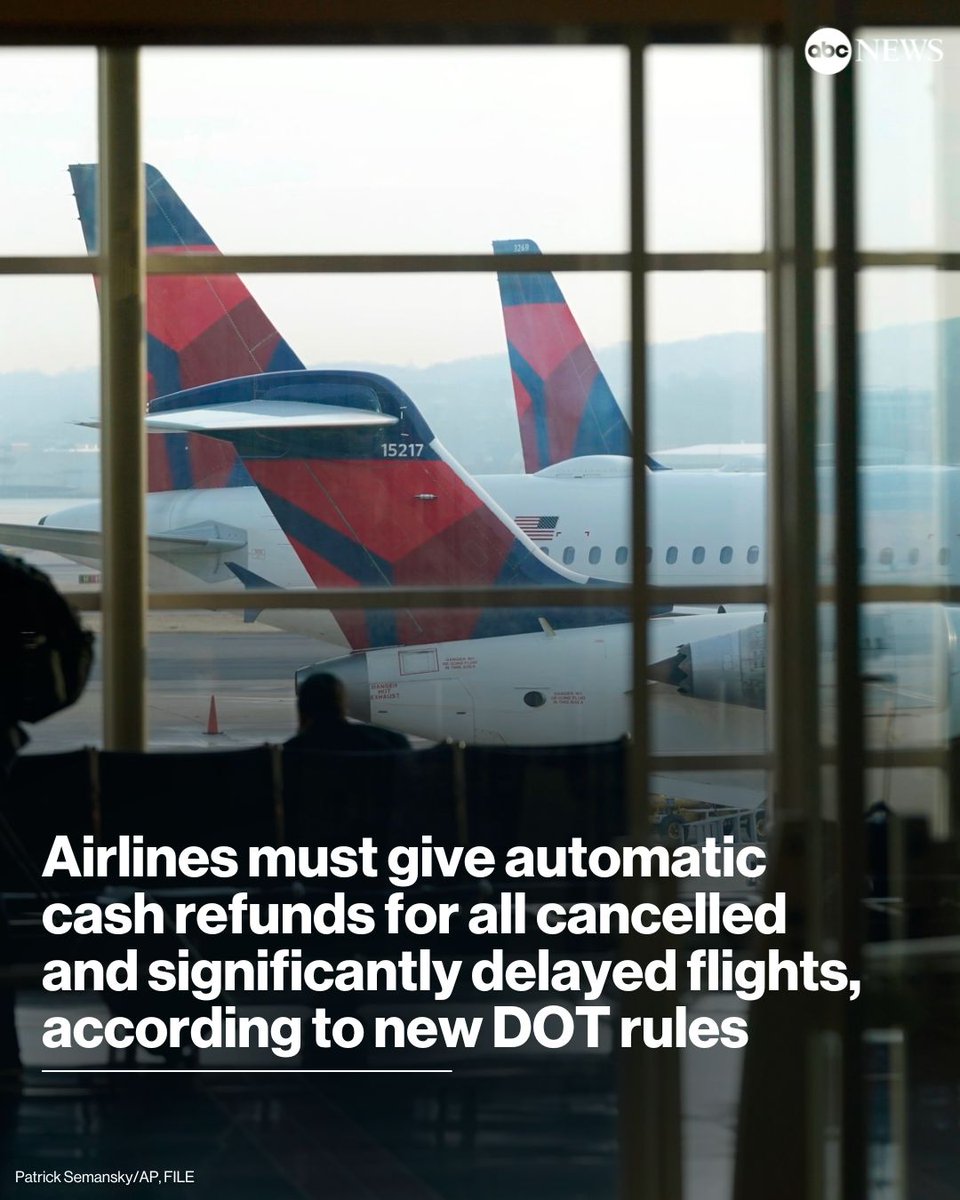 The Department of Transportation is rolling out new rules that will require airlines to automatically give cash refunds to passengers for cancelled and significantly delayed flights. Read more: trib.al/0OdQVIt