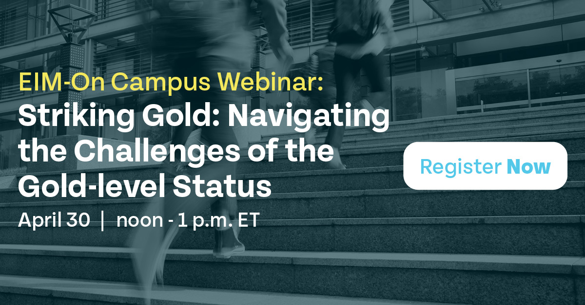 Join us for our next Exercise is Medicine - On Campus webinar, when Elizabeth Joy, M.D., MPH will answer questions asked from the EIM-OC community on achieving, maintaining & improving Gold-level recognition status.🥇 📅 April 30 🕛 noon EDT ➡️ Register: brnw.ch/21wJ8WO