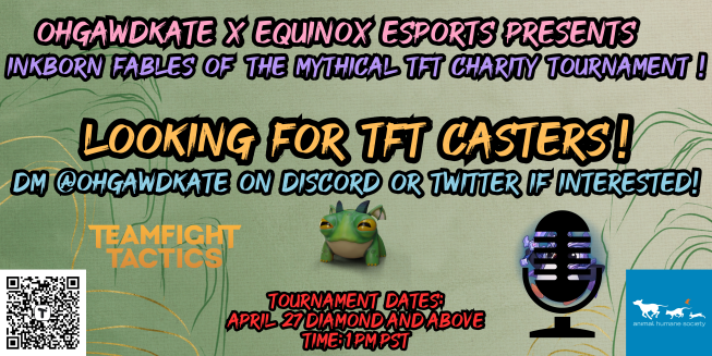 QoR Ohgawdkate☀️🍉 (@ohgawdkate) on Twitter photo ‼️‼️LOOKING FOR TFT CASTERS FOR THIS UPCOMING SATURDAY APRIL 27! ‼️‼️
Please DM <a href="/ohgawdkate/">QoR Ohgawdkate☀️🍉| 🔜 DreamHack Atlanta</a> on Twitter or Discord if interested!☀️
📅TOURNAMENT DATE:
💜APRIL 27 DIAMOND AND ABOVE
💓LIKES & ♻️RETWEETS APPREICIATED! TAG YOUR FAV CASTERS BELOW! ⬇️
#OHGAWDEVENTS ‼️‼️LOOKING FOR TFT CASTERS FOR THIS UPCOMING SATURDAY APRIL 27! ‼️‼️
Please DM <a href="/ohgawdkate/">QoR Ohgawdkate☀️🍉| 🔜 DreamHack Atlanta</a> on Twitter or Discord if interested!☀️
📅TOURNAMENT DATE:
💜APRIL 27 DIAMOND AND ABOVE
💓LIKES & ♻️RETWEETS APPREICIATED! TAG YOUR FAV CASTERS BELOW! ⬇️
#OHGAWDEVENTS