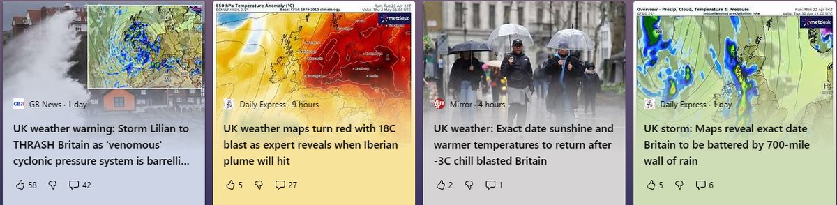 They're at it again. We're going to be thrashed by a storm, blasted with 64°F heat, blasted with a -3°C chill, and/or battered by a 700 mile wall of rain. Just fuck off weather cranks.