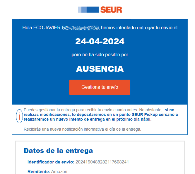 javi0266's tweet photo. Hola @SEUR , @SEUR_responde,
Esto es MENTIRA.
Como ustedes acotan la franja horaria de entrega a "a lo largo del día" he estado todo el santo día en casa a pesar de tener infinidad de cosas que hacer y aquí no ha venido NADIE, nada nuevo por otro lado, ya lo he sufrido mas veces. https://t.co/yobDNzXn3Z