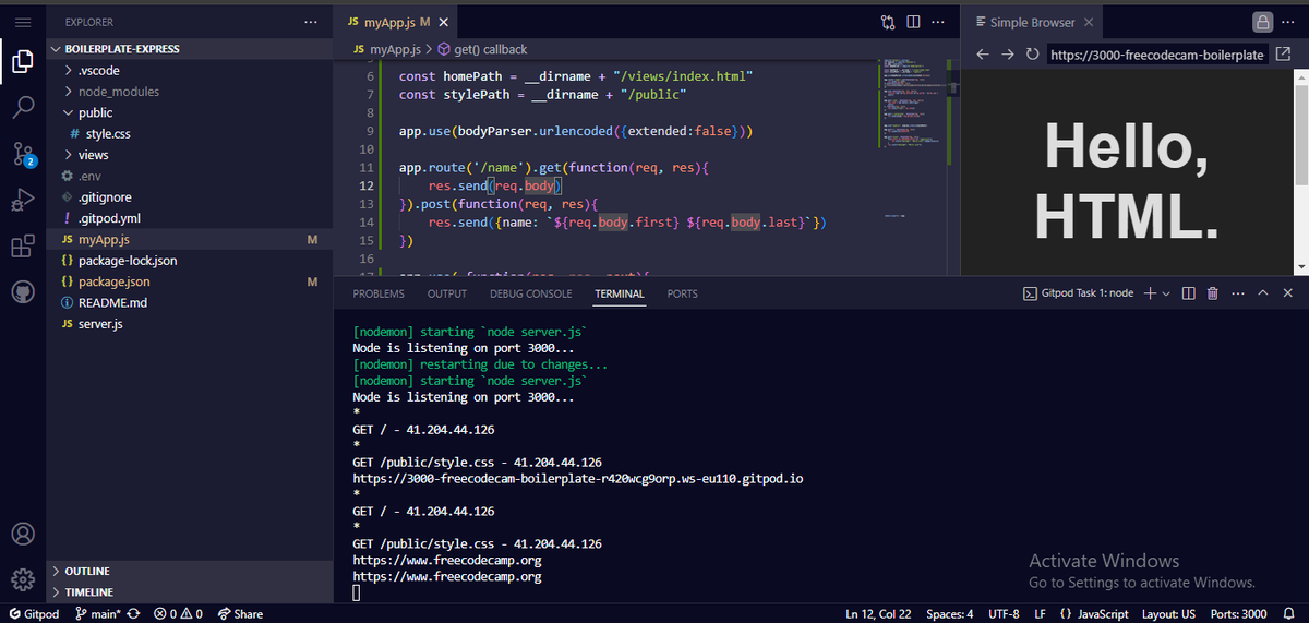george5_star's tweet photo. Day 2 of #100DaysOfCode :
I got into Node.js & Express on @freeCodeCamp.
I learned to wield the power of backend development.
Excited to create servers, serve files, and explore routing!
#NodeJS #Express #buildinpublic #CodeforLife https://t.co/F30gpVEa0i