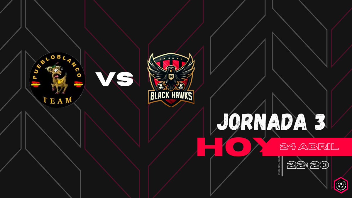 VPCL España (@vpcl_spain) on Twitter photo 🚨JORNADA 3🚨
Presentamos el tercer partido de la jornada 3 de la <a href="/transferplay_es/">TransferPlay App</a> league.
<a href="/PuebloblancoC/">Puebloblanco TM</a> 🆚️ <a href="/BlackHawks_fc/">Black Hawks</a>
⏰️: 22:20 🚨JORNADA 3🚨
Presentamos el tercer partido de la jornada 3 de la <a href="/transferplay_es/">TransferPlay App</a> league.
<a href="/PuebloblancoC/">Puebloblanco TM</a> 🆚️ <a href="/BlackHawks_fc/">Black Hawks</a>
⏰️: 22:20