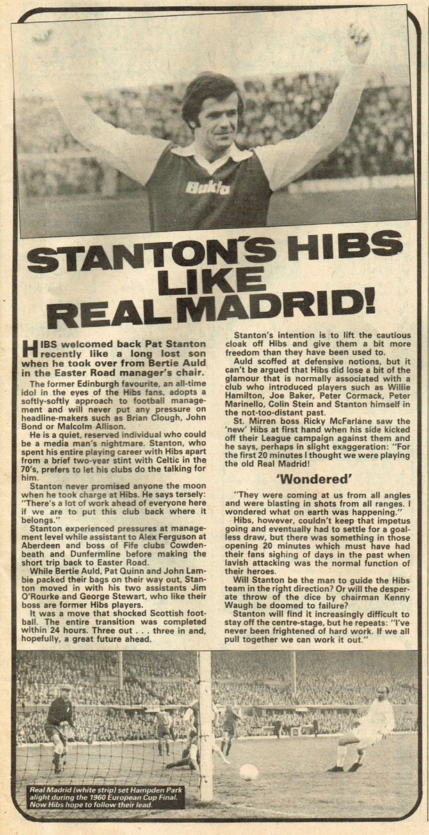 Stanton's #Hibs like #RealMadrid #PatStanton #Shoot! 1982-10-02