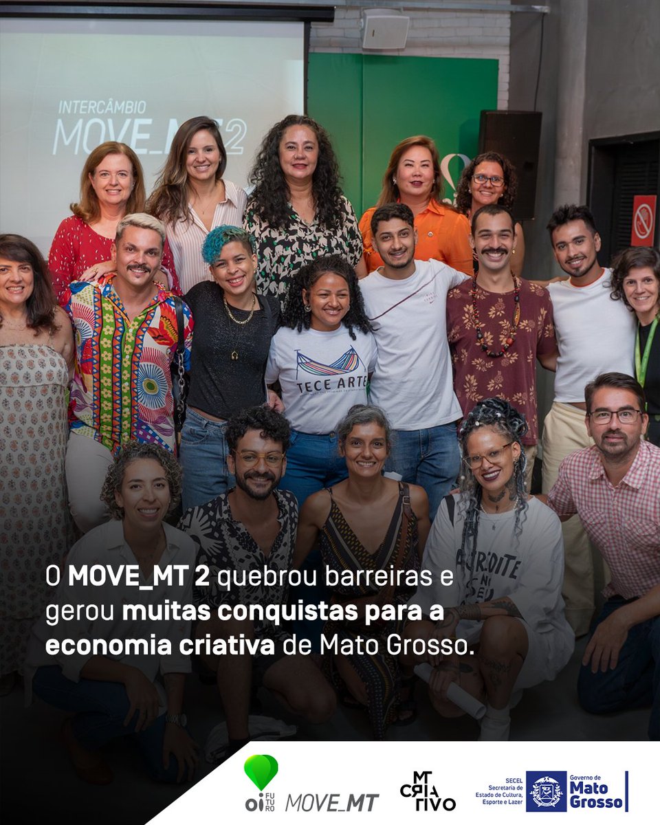 Oi_Futuro's tweet photo. Em março, chegou ao fim o MOVE_MT 2, uma edição histórica do programa, que mostrou a força da economia criativa de Mato Grosso. De julho de 2023 até aqui, conhecemos as experiências dos nossos acelerados, acompanhamos suas trajetórias e realizações. https://t.co/s6WoGdR3UY