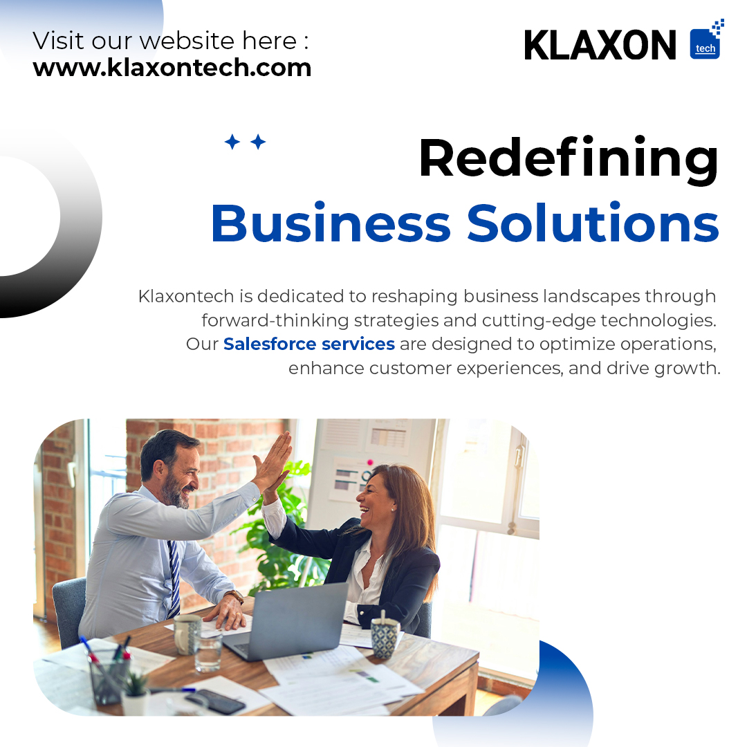 Discover how Klaxontech is transforming businesses with innovative Salesforce services! From streamlining operations to enhancing customer relationships, our tailored solutions unlock new possibilities for success. Visit klaxontech.com to learn more
🌟💼 #Salesforce #CRM