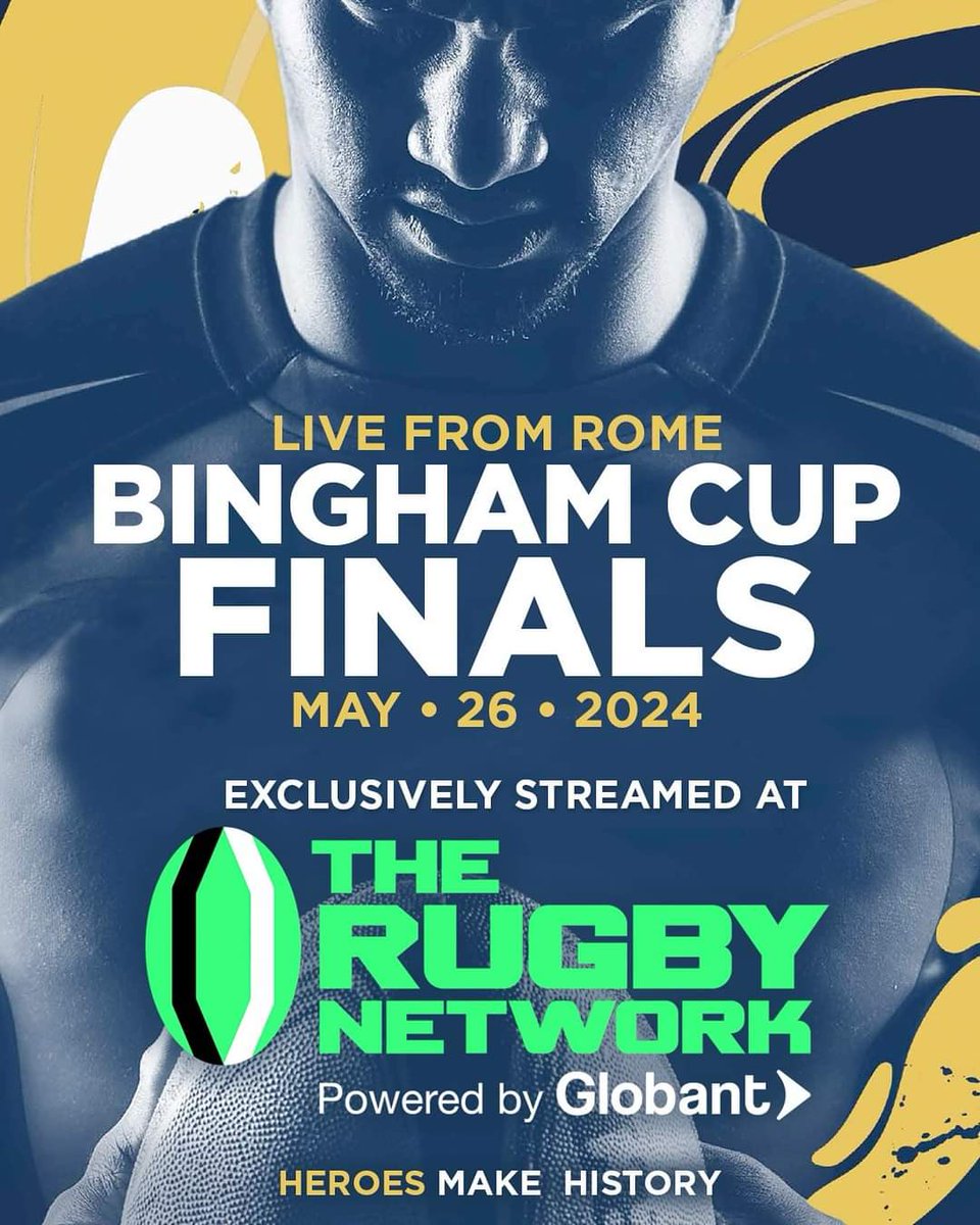 At @IGRugby, we are pleased to announce today that the @binghamcup finals day on May 26th in Rome, Italy will be streamed live on @therugbynetwork with the commentary provided by @nickheathsport! Share the news by retweeting this post 😊 #IGRugby #RoadtoBingham #Rugby