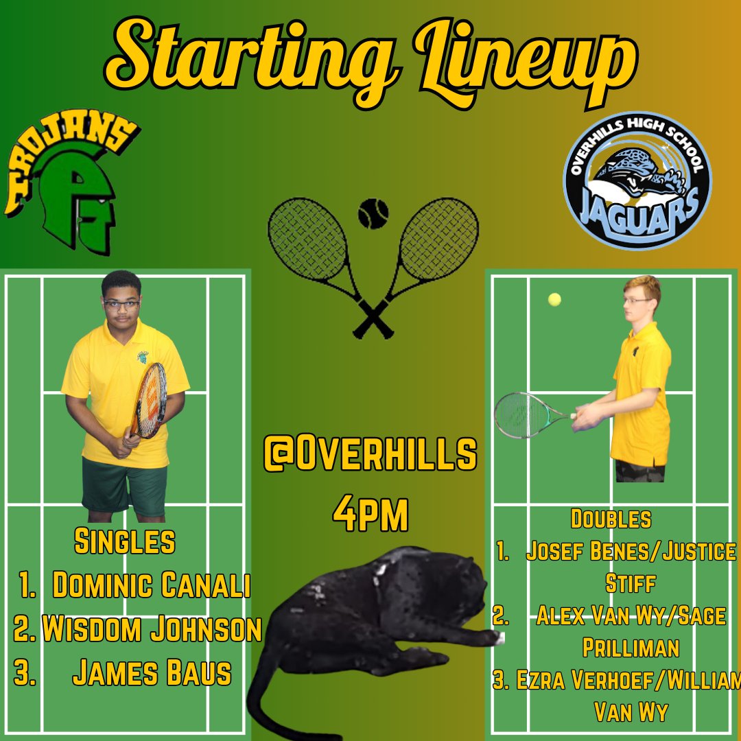 Be sure to head over to Overhills to support your Boys Tennis Team for the All American 4A bid to the State Playoffs!