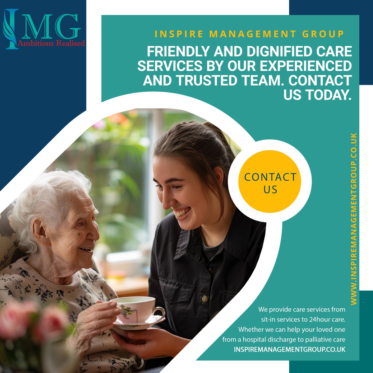 Friendly and dignified care services by our experienced and trusted team. Contact us today inspiremanagementgroup.co.uk #care #carer #careservices #kingstonuponthames