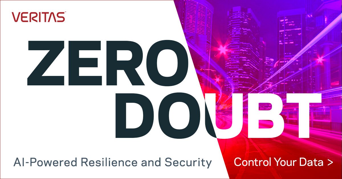 Veritas puts you in control of enterprise data, giving you zero doubt that your organization is resilient, compliant, and secure.​ Learn more: vrt.as/3IVU1bo #AI #cyberresiliency