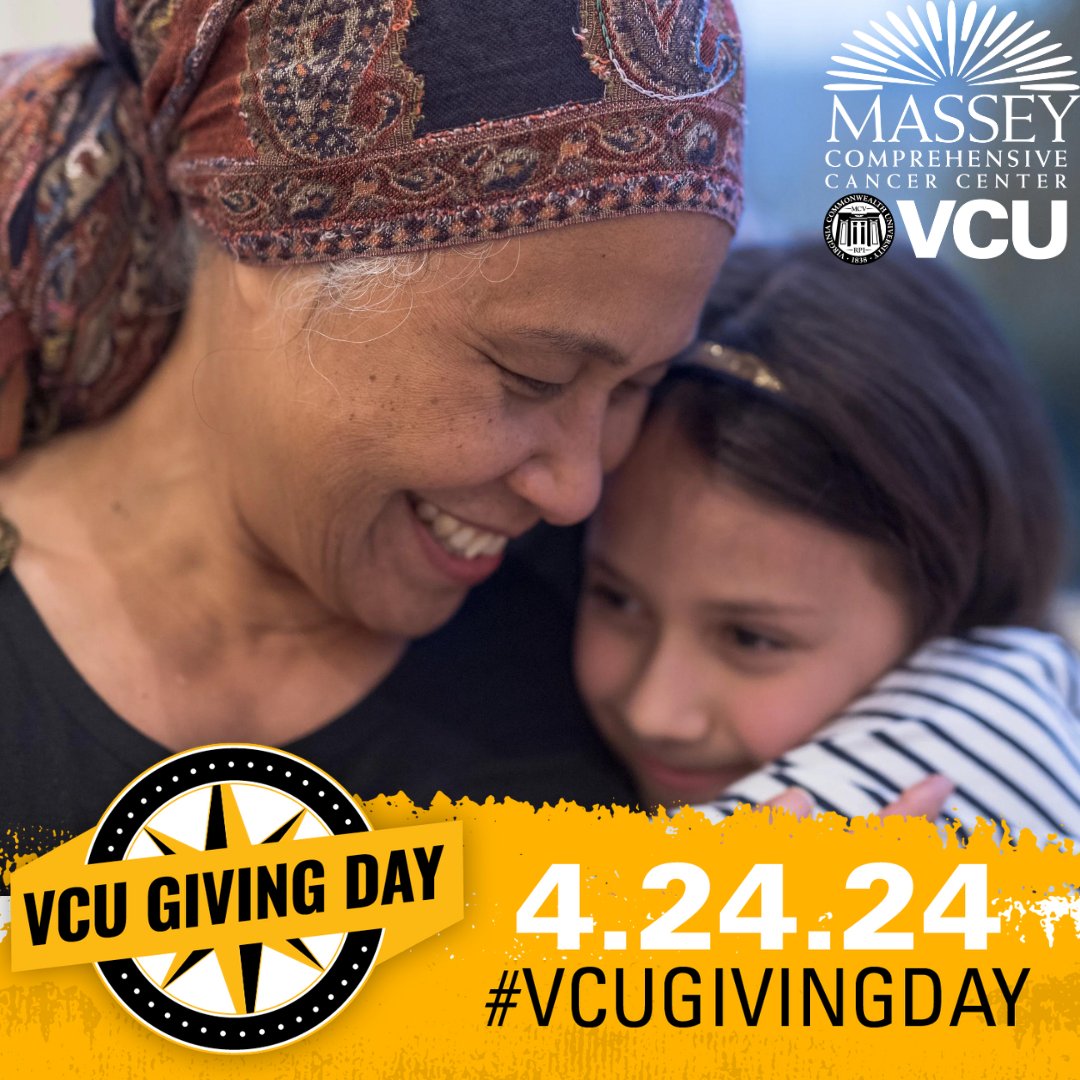 Double your impact! Massey's 50th anniversary + #VCUGivingDay = Hope for generations. All donations matched up to $50k! Donate now: go.vcu.edu/mcccgd2024. #CancerResearch