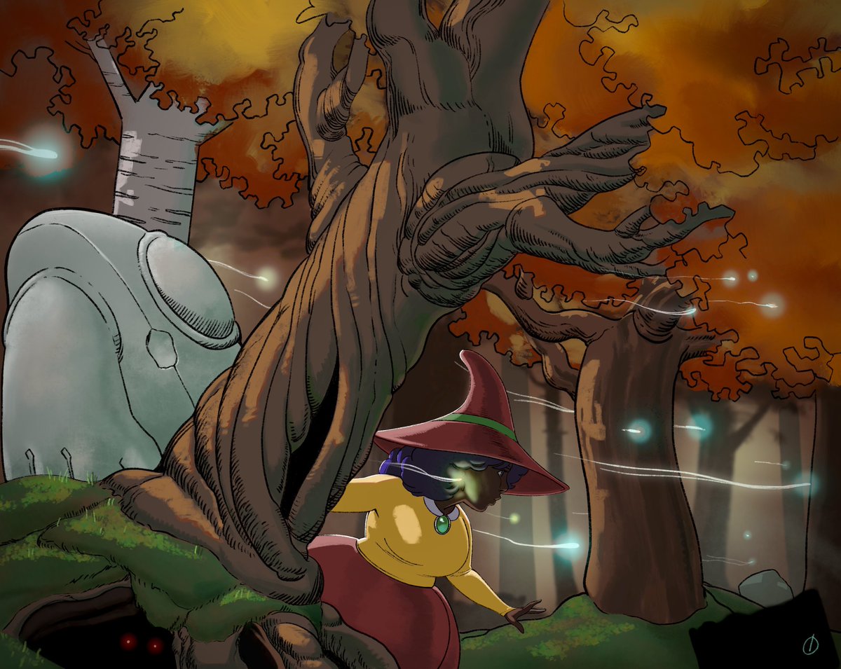 Solarconflict's tweet photo. A witch 🧙🏿 searching the woods https://t.co/SNU7OrC7vB