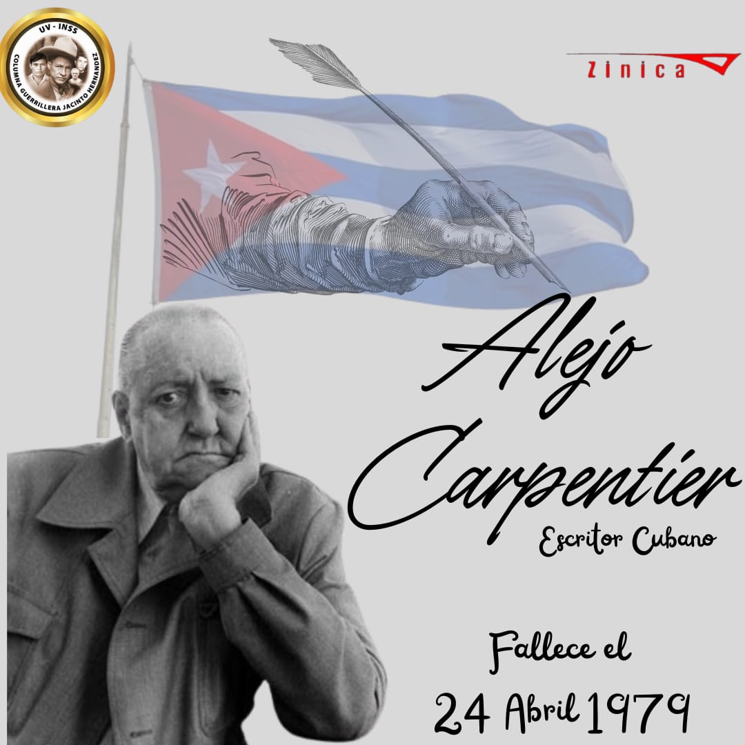 #Nicaragua|#UVINSS 
HISTORIA:
🖊️24 de abril 1979: Murió el escritor cubano, Alejo Carpentier.

📚Carpentier se destaca por su noción de "lo real maravilloso americano", también llamado "realismo mágico".

#4519LaPatriaLaRevolución 
#ManaguaSandinista