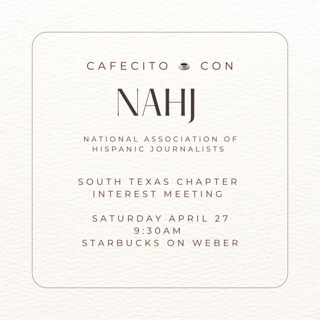 This is hard to believe, but South Texas (Corpus Christi, RGV, Laredo) does *not* have a <a href="/NAHJ/">NAHJ</a>  chapter. I mean... that's mindboggling. But we're hoping to change that. Sending the bat signal to all my South Texas journos: join <a href="/ClaraBenitezTV/">Clara Benitez-Cortez</a> this weekend to talk about NAHJ!