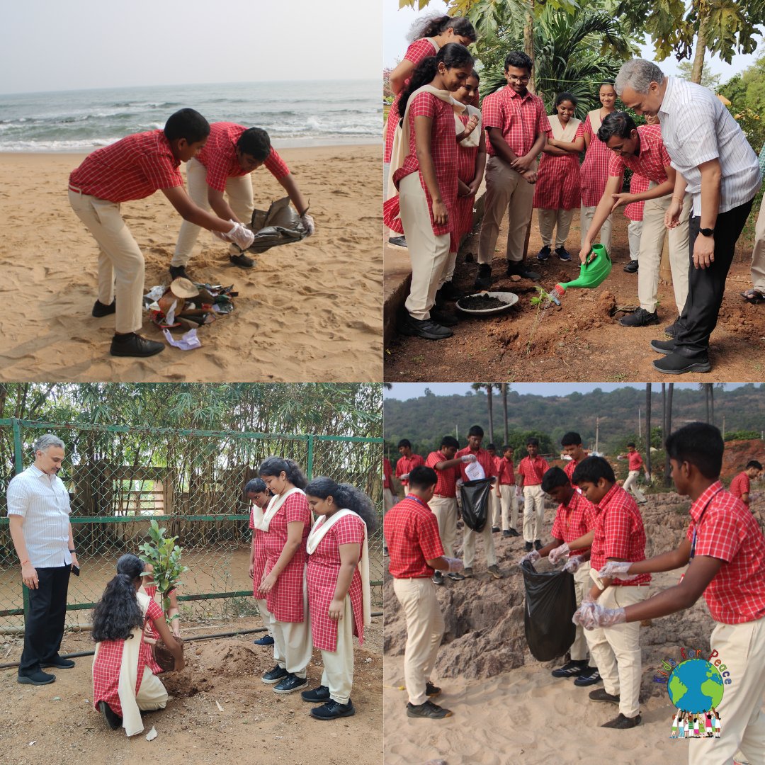 “I pledge to care for our Earth with my healing heart and hands.” Sri Prakash Vidyaniketan Kids for Peace in Visakhapatnam, Andhra Pradesh, India, showed their respect for Mother Earth by cleaning up a nearby beach and planting trees. Thank you for taking care of our shared home!