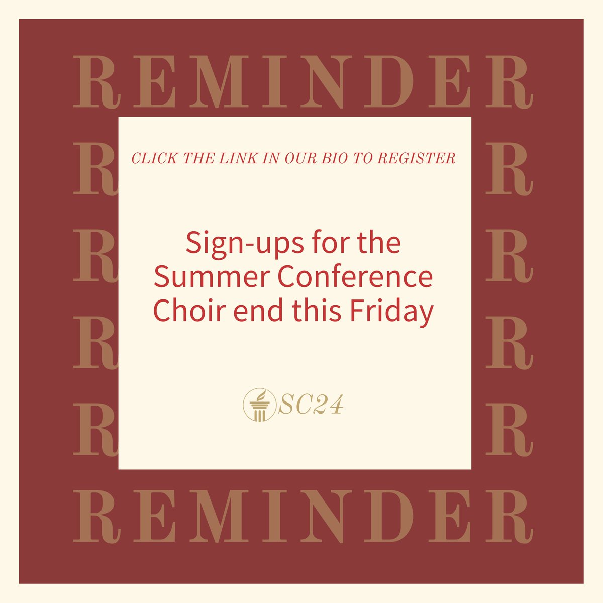 JoinSCL's tweet image. 🎶Summer Conference Choir Reminder!
Registration for our inaugural Summer Conference Choir at SC24 ends this Friday, April 26th! Led by Melissa Bailey, we're blending classic hymns and choral pieces to enhance our worship. Don’t miss this unique opportunity to be part of…