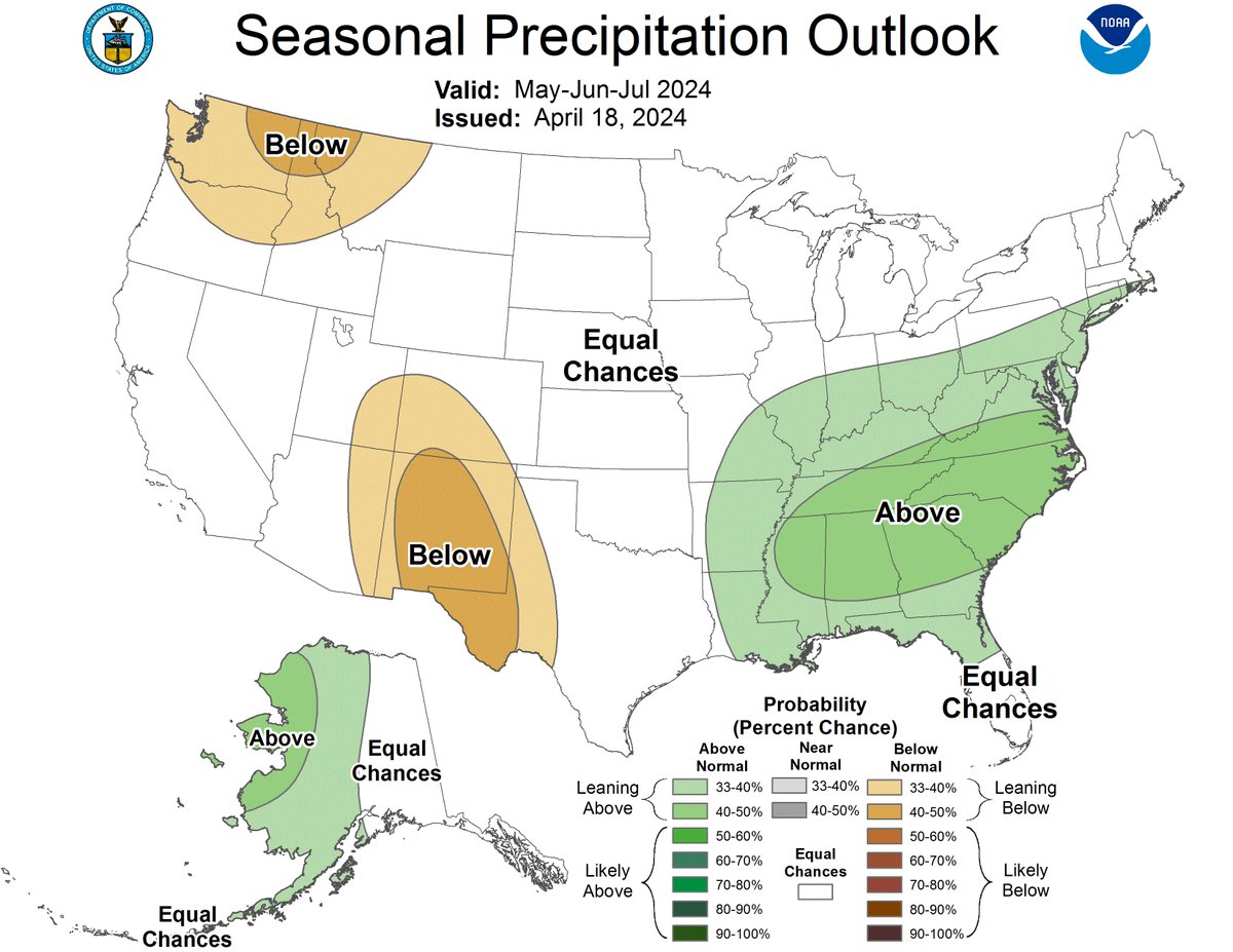 Wondering how the end of spring and beginning of summer are looking for our portion of the country? Well, outlooks from the @NWSCPC anticipate above normal temperatures and near to below normal precipitation. Warm summer incoming? Sure looks like it! #ORwx #WAwx