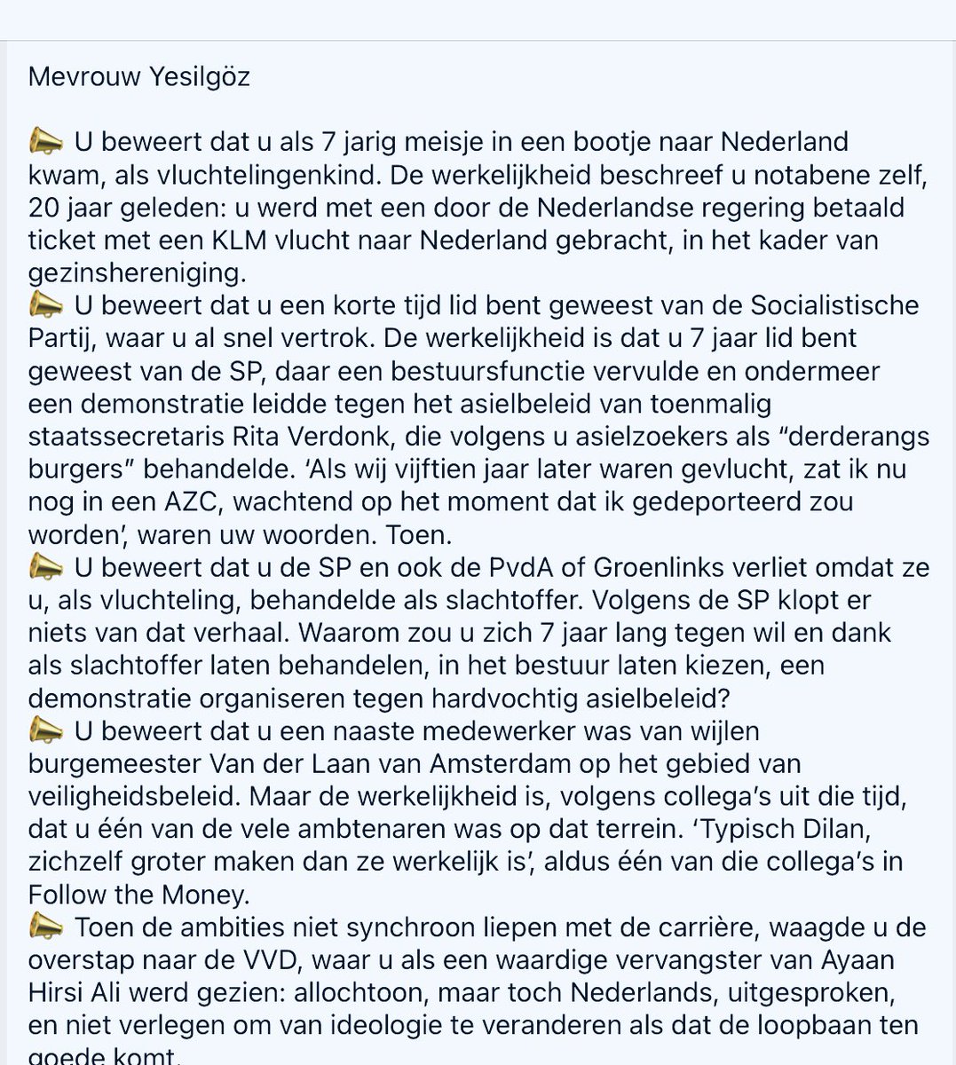 VVD-leider Yesilgöz had geen bewijs toen ze claimde dat duizenden vluchtelingen nareis op nareis stapelen. Het blijkt niet de eerste leugen te zijn als ik het goed begrijp. Hoe zat het bij voorbeeld met dat gammele bootje waarmee ze met haar ouders naar Nederland vluchtte?