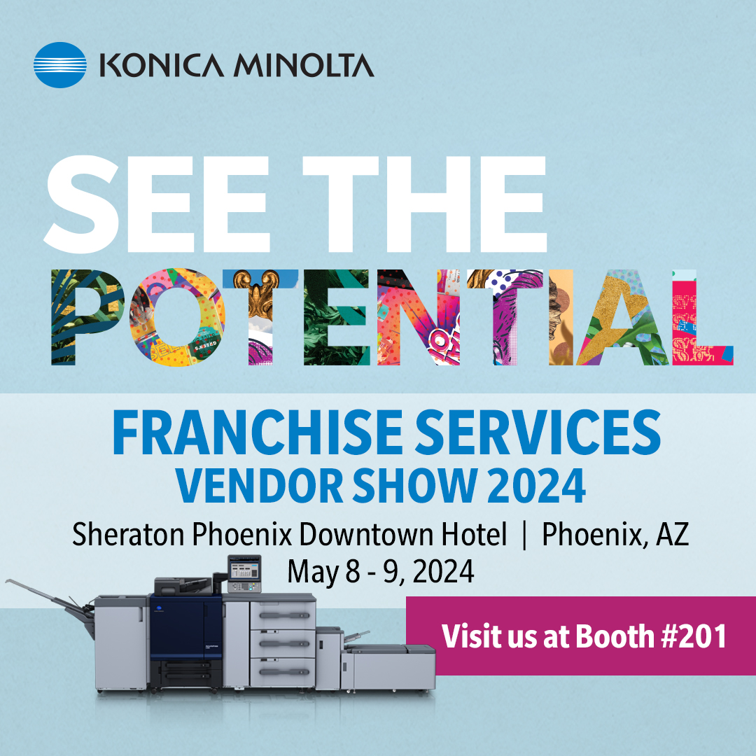 🖨️ 📢 PRINT EVENT | 2024 Franchise Services Inc. (FSI) Vendor Show in Phoenix, Arizona! BOOTH: 201 Come see captivating demos, connect with industry experts + receive tailored advice for your unique business needs... ℹ️ AccurioPress C4080: ow.ly/h4my50Rnt6g #FSI2024