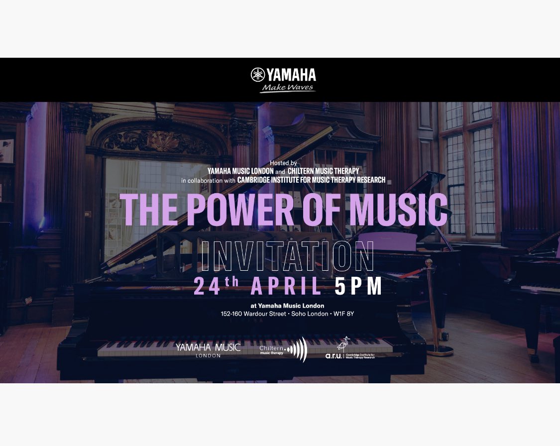 Such a privilege to attend this fantastic event at @YamahaMusicLDN tonight. Super-proud of the @AngliaRuskin @cimtr_aru music therapy researchers making a fundamental difference to the lives of the most vulnerable #ARUProud