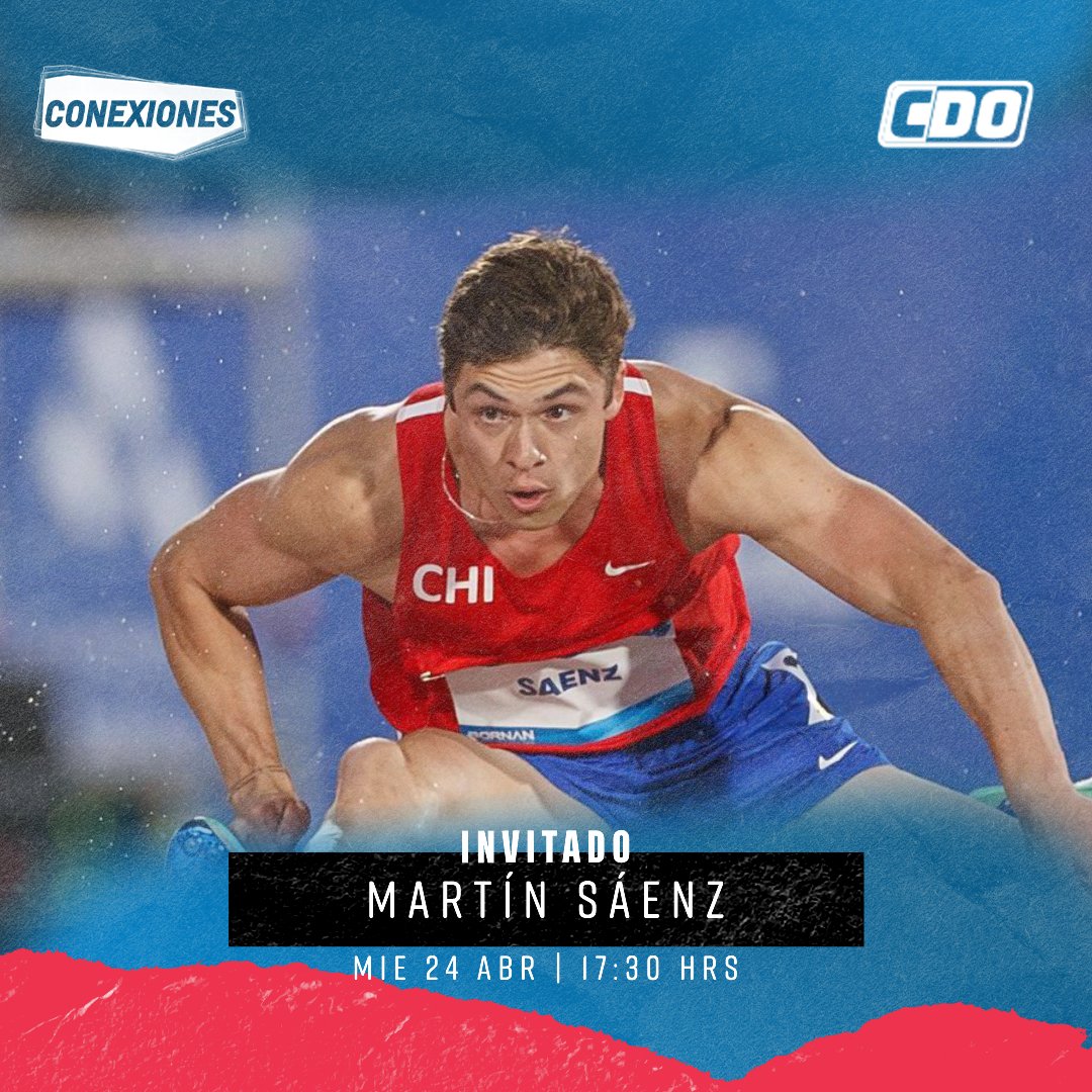 canal_CDO's tweet photo. La velocidad de Martín Sáenz llega a CDO🔥

El atleta que logró un nuevo récord chileno en los 110 metros vallas nos visitará este miércoles en #ConexionesxCDO 😎

Míralo desde las 17:30 horas en CDO, CDO2, https://t.co/DZhRcoA9Cu y app CDO+📺💻📱

#CDOelCanalDeTodosLosDeportes https://t.co/L9hXakhPkk