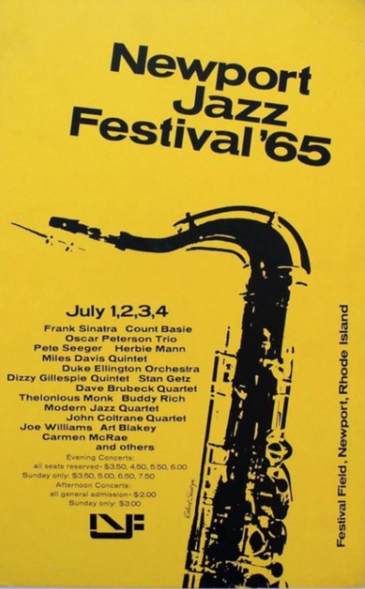 Check out this amazing poster for the Newport Jazz Festival, featuring the John Coltrane Quartet in Newport, RI 1965!