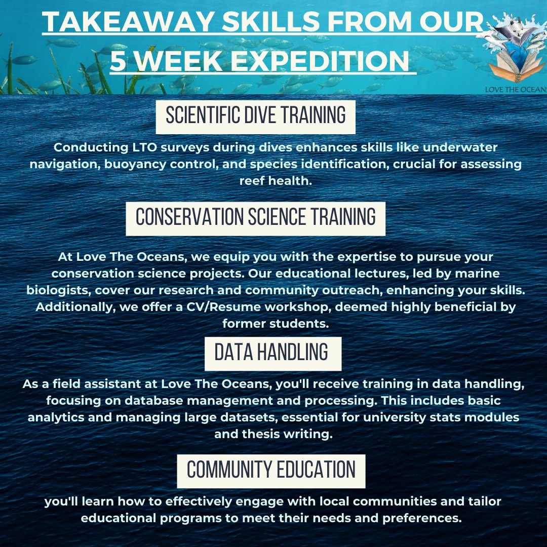 LoveTheOceans's tweet photo. 🌿Embark on our 5-week expedition to acquire these invaluable skills!⁠
⁠
Join us today via the link on our website and unlock these amazing abilities!🌊⁠
⁠
⁠
#LoveTheOceans #SkillSet #JoinUs #ApplyNow⁠
⁠ https://t.co/7a0Lr0pgOj