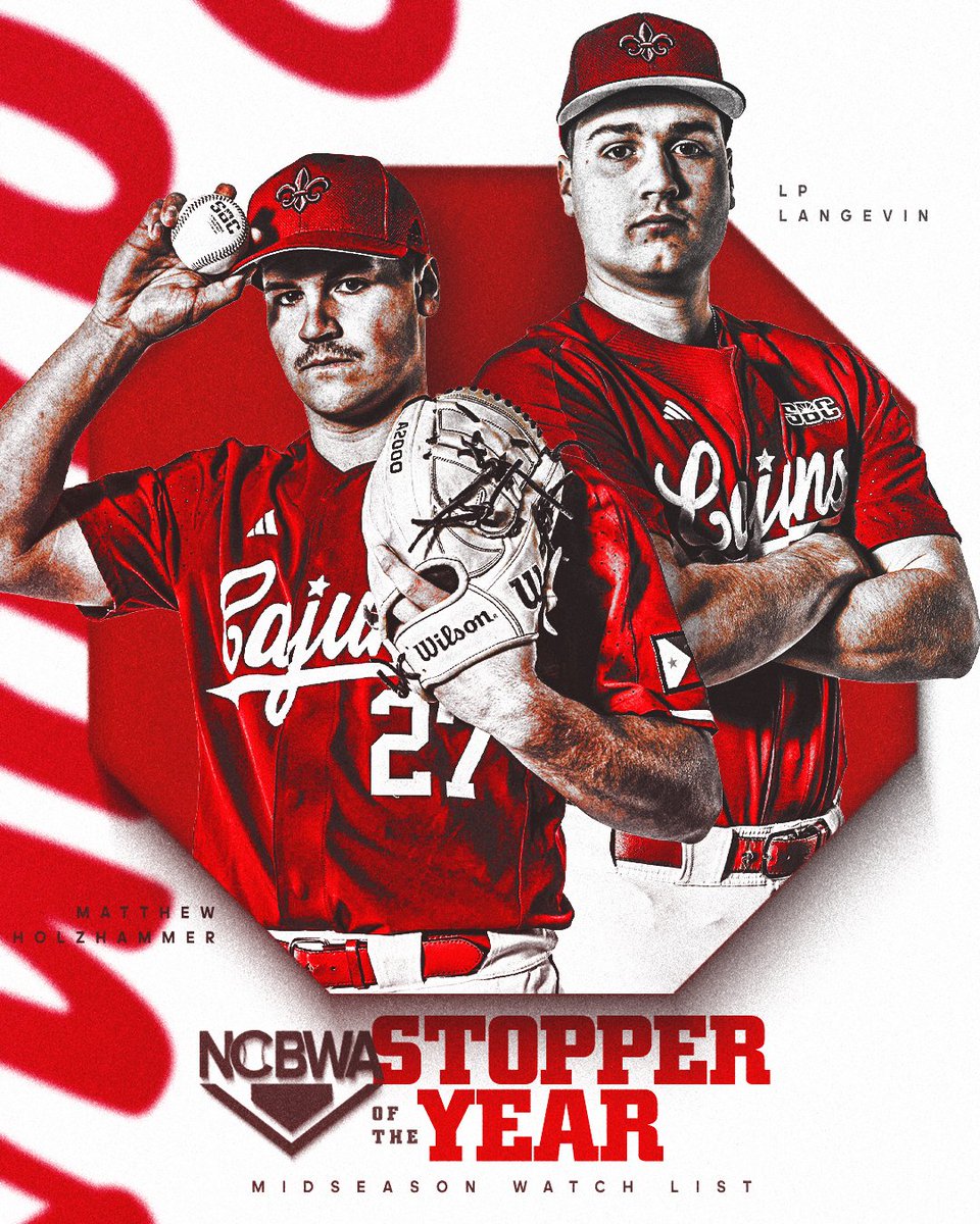 #TheHammer 🔨 &amp; #BigMaple 🇨🇦 named to the <a href="/NCBWA/">NCBWA</a> Stopper of the Year Watch List

📰 ragncaj.co/55m

#GeauxCajuns | #WaterHoseBoys