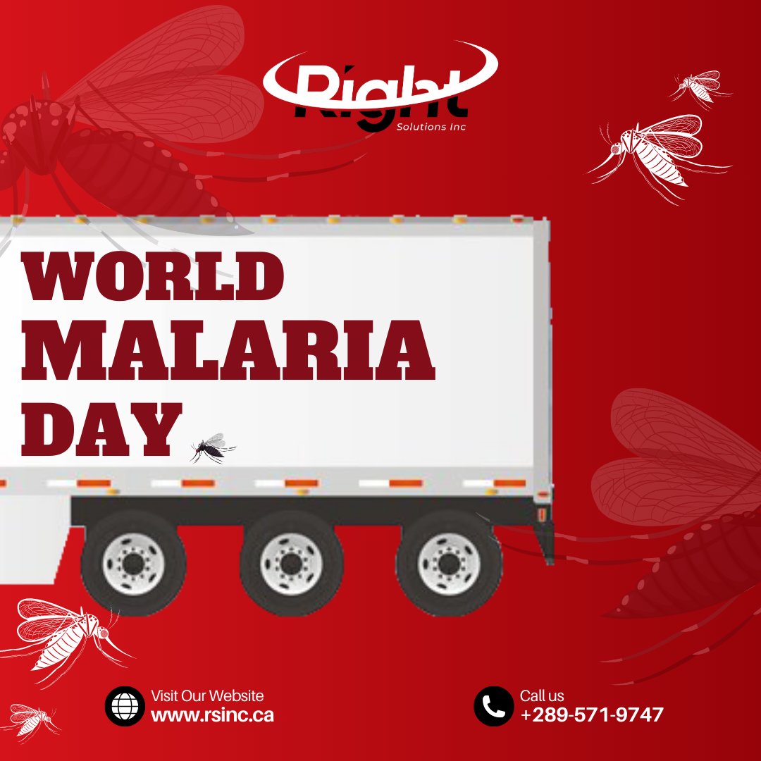 Join Right Solution INC in the fight against malaria this World Malaria Day.

Visit Wesite ➡️ zurl.co/XVQU
Phone: 289-571-9747
E-mail: Brokerage@rsinc.ca

#WorldMalariaDay #LogisticsForGood #LogisticsSolutions #SupplyChainOptimization #SupplyChain #RightSolutionINC