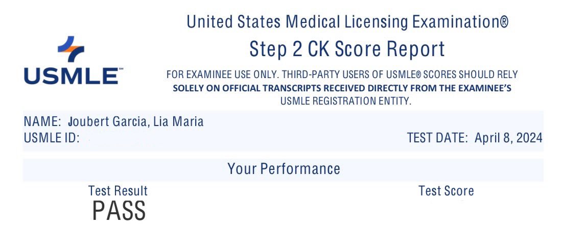 Also, just got these amazing news. Happy to share I passed my Step 2CK!❤️✅ #MedX #Match2025