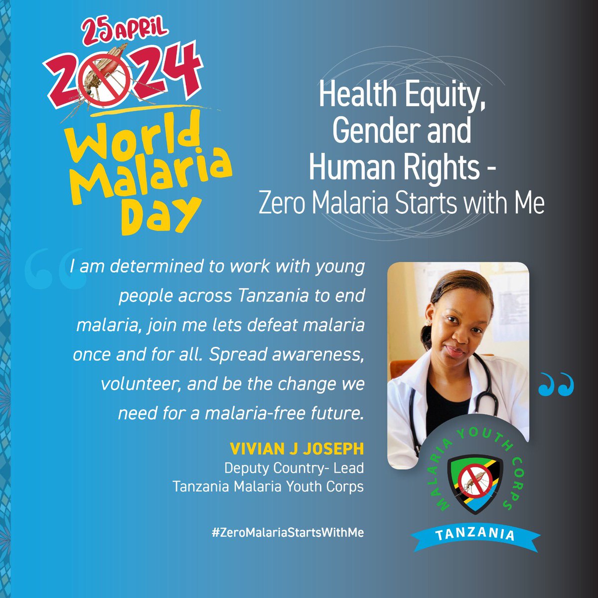 To mark World Malaria Day 2024 We are proud to have strong commitment from our deputy country lead @vivian_j_joseph who also leads the @SAYoF_SADC - let’s take action to #EndMalaria 🚫🦟 @ummymwalimu @wizara_afyatz #Tabora #Tanzania