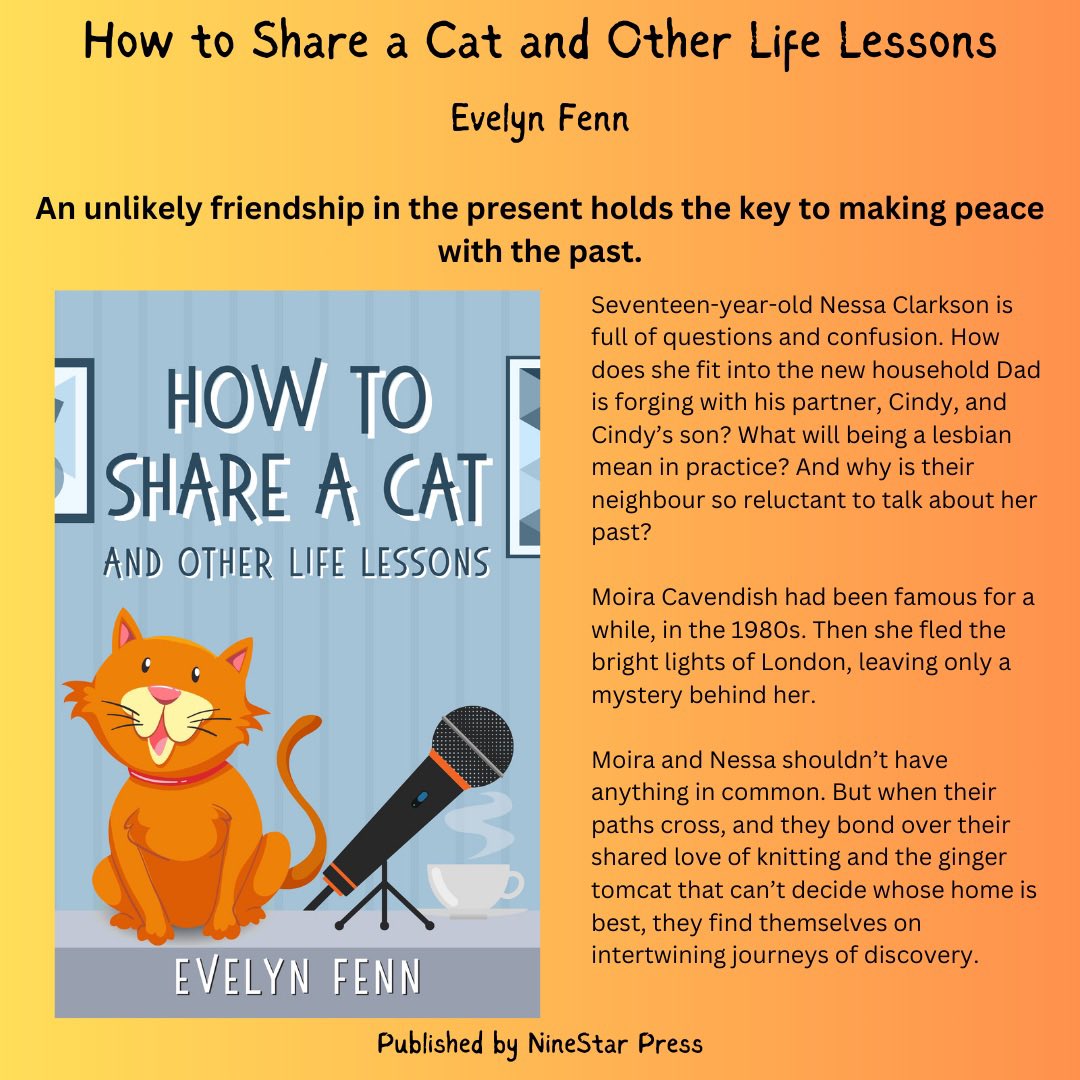 How to Share a Cat and Other Life Lessons, by Evelyn Fenn.

One of the main characters is a lesbian.