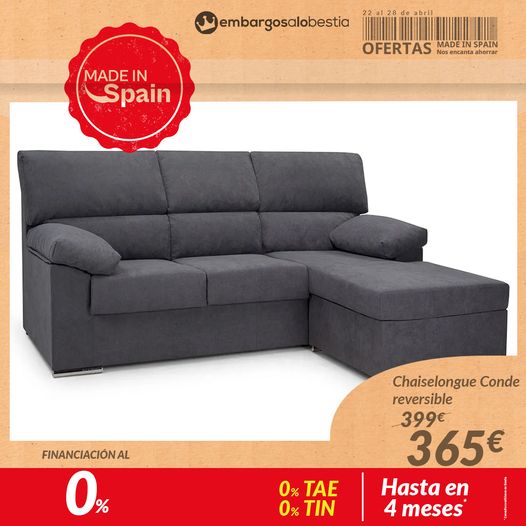 ❤️𝗠𝗔𝗗𝗘 𝗜𝗡 𝗦𝗣𝗔𝗜𝗡💛
Compra online:✅bit.ly/4d15rIR
👉Llévate el chaiselongue Conde AHORA POR SOLO 365€
Del 22 al 28 de abril disfruta de ofertas increíbles en productos Made in Spain😍
#madeinspain #embargosalobestia