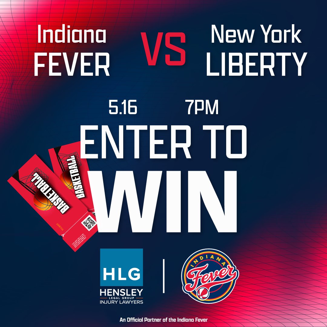 Hensley Legal Group wants to give you a chance to win a pair of Indiana Fever Tickets to the home opener game on Thursday, May 16th! 🏀 ​ Follow these steps to enter!​ ♦️ Enter at this link: hirehensley.ac-page.com/fever-ticket-g… ♦️ Follow ​ ♦️ Like this post ♦️ Share this post ♦️ Tag a friend