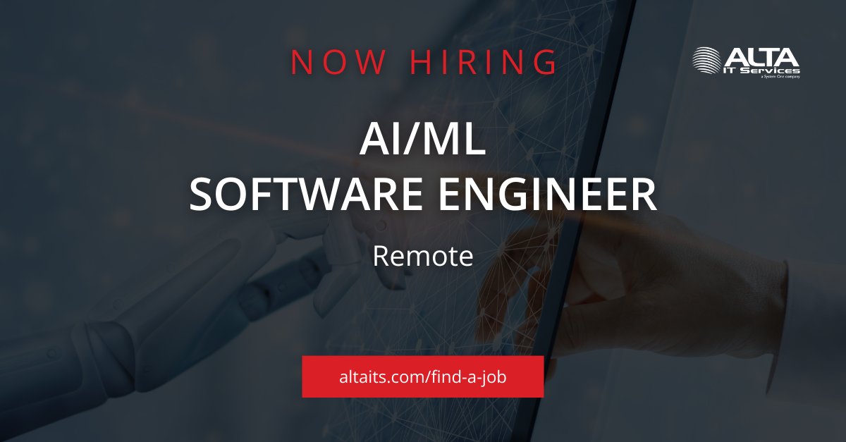 ALTA IT Services is #hiring an AI/ML Software Engineer for #remote work. 

Learn more and apply today: ow.ly/MAG550Rnmq6

#ALTAIT #Automation #AISoftware #SystemIntegration #PublicTrustClearance #MicrosoftAzureAI #AzureOpenAI #AzureSolutions #AI #MachineLearning