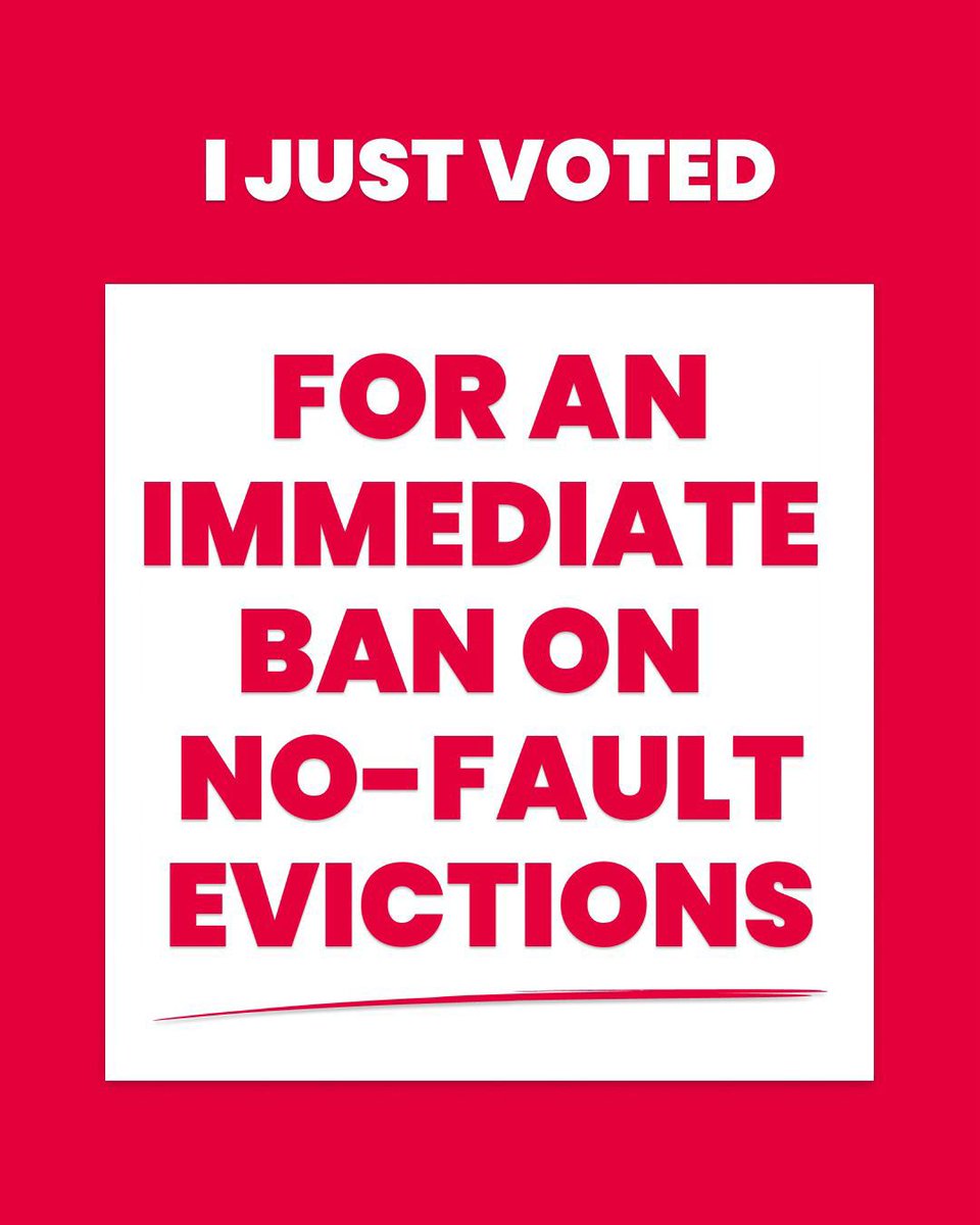 No-fault evictions are unfair and cause massive disruption to people's lives. We must put an end to them, which is why today I voted for an immediate ban.