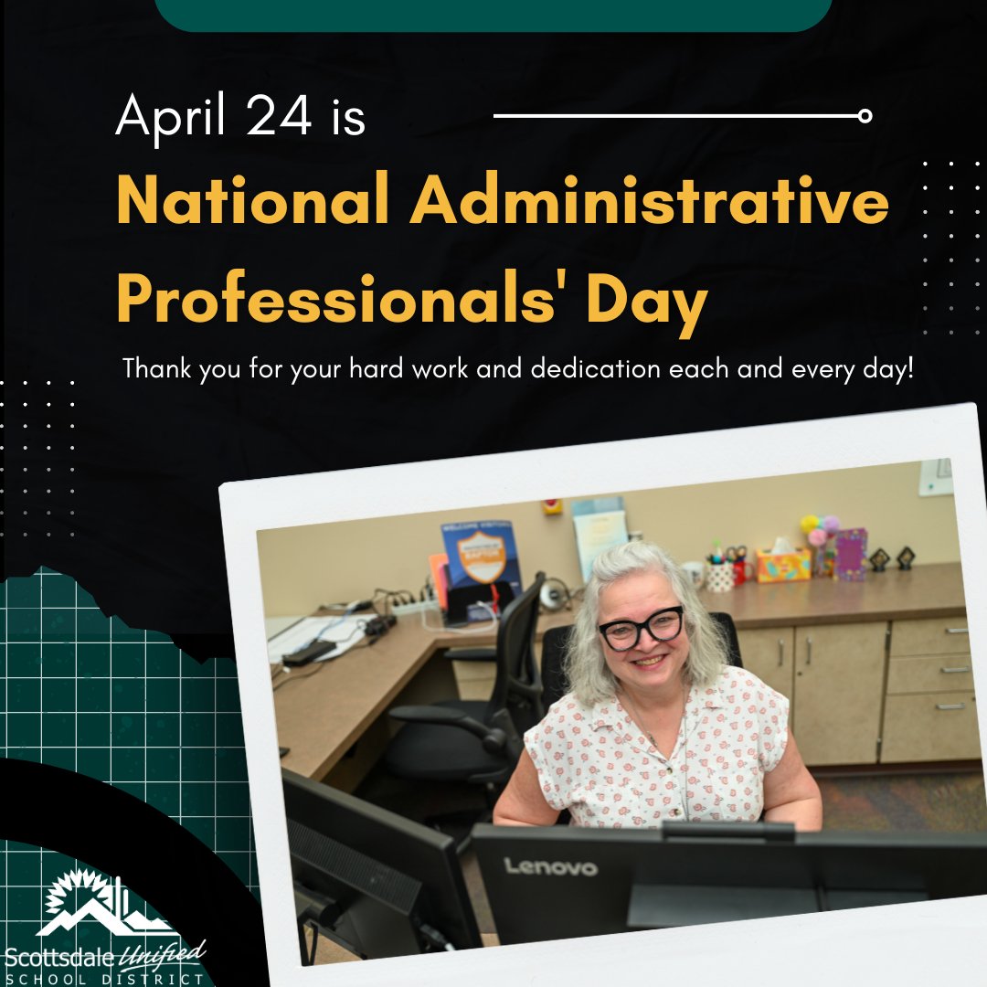 Happy National Administrative Professionals' Day! Today, we recognize and appreciate the hard work and dedication of our amazing administrative professionals at SUSD. Thank you for your tireless efforts and commitment to supporting our students, staff, and families.