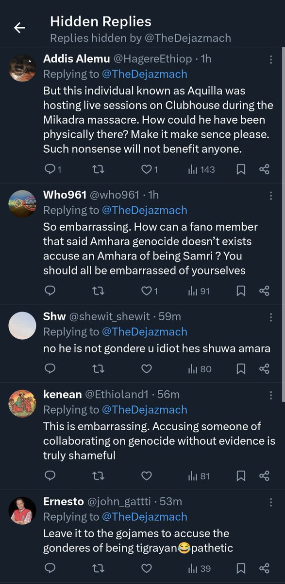 This is so funny coming from Rob(Robel)(DejAzamch) about Aquila being Samri...for people who don't know you-> during Maikadra Massacre,  you and Aquila and all of us were on the Clubhouse platform against #TPLF... በሐሳብኽ አንስማማም ብሎ እንደመከራከር this BS video ...
