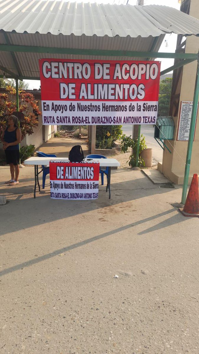 Cartel drone attacks continue in the Costa Grande of Guerrero and people are fleeing their homes. I just got this photo sent from the town of Santa Rosa, where they are collecting food for refugees. For more on this drone war check out - crashoutmedia.com/p/inside-mexic…